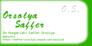 orsolya saffer business card